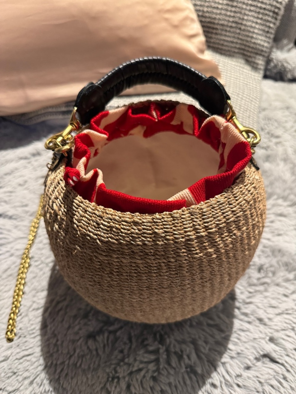 Pot de Miel liner Bag with Red hearts